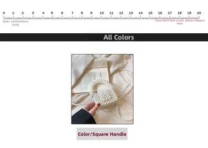 Détail d'un mini sac en perles fait main pour filles avec perles blanches brillantes
