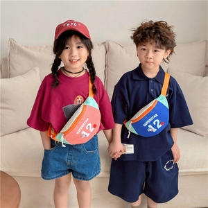 Sac de poitrine en toile pour enfants avec motif chien et lettrage superstar coloré