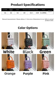 Mini box bag with twisted handle and metal chain strap in six vibrant color options
