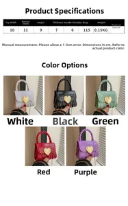 Detaillierte Größenangaben für Mini-Herz-Gel-Handtasche für Mädchen mit Kettenriemen