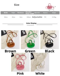 Tableau des tailles et dimensions du mini sac à bandoulière en cuir PU multicolore