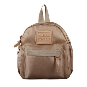Cute lightweight kids backpack in champagne nylon for outdoor travel and preschool