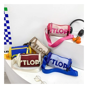 Détails de sacs polochons colorés pour enfants avec imprimés de lettres TLOP