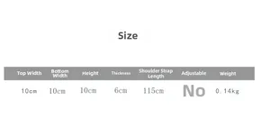 Size chart for mini leopard print saddle bag showing dimensions 10x10x6cm and weight 0.14kg