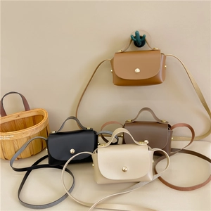 Kids Mini Crossbody Bag PU Leather Korean Retro Small Shoulder Bag Top Handle Magnetic Snap For Girls Toddlers