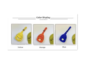 Aperçu détaillé des sacs ours pour enfants en jaune, orange et bleu en tissu nylon