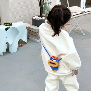 Sac bandoulière canard au crochet bleu et orange pour accessoires de mode enfant
