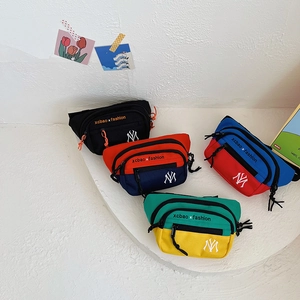 Kinder Bauchtasche Segeltuch Farbblock Gürteltasche Verstellbarer Gurt Brusttasche Mode Streetwear Für Jungen Mädchen