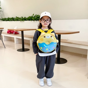 Sac à dos rigide mignon en forme de donut pour enfants avec des motifs étoilés bleus