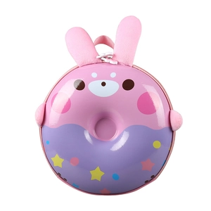Sac à dos coque rigide rose en forme de donut avec oreilles de lapin pour filles