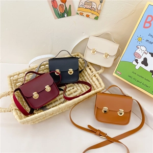 Mini Sac À Bandoulière Pour Filles Cuir PU Rétro Carré Sac À Main Pour Enfants Mode Accessoire De Sortie