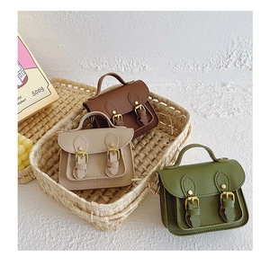 Détails de mini sacs cartables en similicuir marron, beige et vert olive rétro