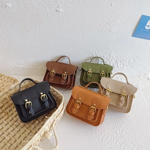 Mini Sac Bandoulière Enfants Cuir PU Rétro Cambridge Petit Sac À Main Carré Avec Poignée Pour Garçons Filles