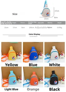 Spécifications de taille pour le sac bandoulière enfant en nylon à motif sportif