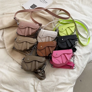 Sac Bandoulière Selle Pour Enfants Filles Cuir PU Motif Litchi Mini Chaîne Métallique Sac À Main Épaule Tendance