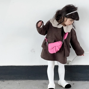 Sac bandoulière selle rose élégant pour petites filles accessoires de mode