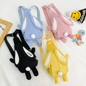 Sac Poitrine Lapin Dessin Animé Enfants Bandoulière Nylon Longues Oreilles Broderie Love Pour Filles