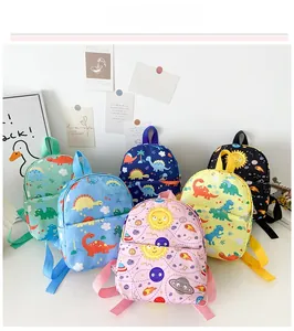 Mini dinosaur and space printed backpacks for kids in six vibrant colors and cute styles