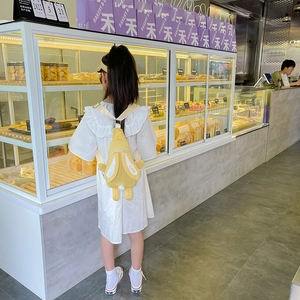 Sac bandoulière lapin jaune pour filles en toile avec oreilles et broderie Love