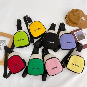 Sac De Poitrine En Toile Pour Enfants Sac Bandoulière Sangle Réglable Imprimé Lettres Mode Décontractée Garçons Filles