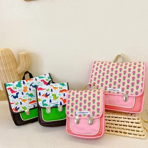 Kinder Rucksack Kleinkind Schultasche Nylon Cartoon Dinosaurier Blumenmuster Deckel Metallschnalle Reisegepäck Jungen Mädchen