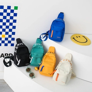Kids Chest Sling Bag Nylon Shoulder Crossbody Bag Adjustable Strap Fashion Letter Print Outdoor Sports Trendy Boys Girls