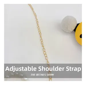 Detailansicht der verstellbaren goldenen Kette mit Perlen für Kinderhandtaschen