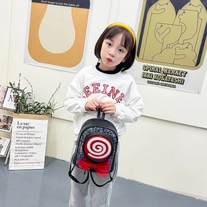 Cute sequined lollipop backpack for little girls with adjustable straps for preschool