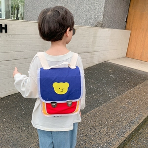 Sac à dos en toile pour enfants avec design coloré et imprimé ours mignon pour enfants