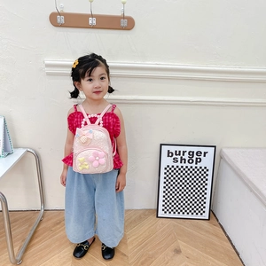 Sac à dos à paillettes rose pour fillettes avec oursons 3D et anse perlée