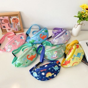 Sac Banane Enfant Dessin Animé Tissu Oxford Imprimé Dinosaure Licorne Sac Bandoulière Poitrine Sangle Réglable Mignon