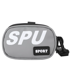 Graue Nylon-Gürteltasche für Jungen mit SPORT-Patches und einem langlebigen Gurt