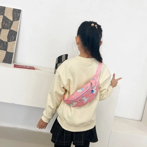 Sac de poitrine rose pour enfants avec motifs licorne et arc-en-ciel pour usage quotidien