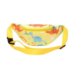 Sac banane jaune pour enfants avec motifs de dinosaures et sangle réglable pour garçons