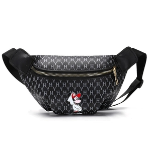 Sac de taille noir pour enfants avec imprimé Mickey et motif de lettres monogramme
