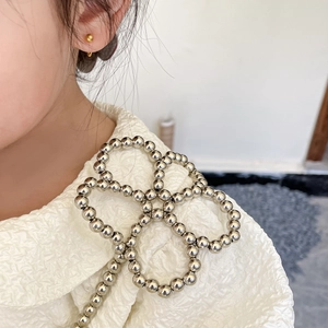 Cute girls floral shoulder bag with silver beaded heart design and pearl accents
