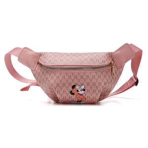 Sac banane rose Mickey Mouse pour filles avec motif imprimé de lettres H élégant