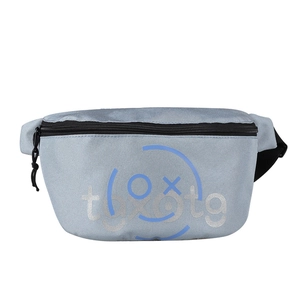 Fashionable grey boys' chest bag with geometric print for casual spring summer travel