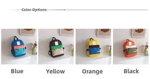 Détails de quatre combinaisons de couleurs pour sacs à dos enfants en toile contrastée