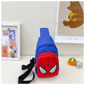 Close-up of Marvel Spider-Man crossbody bag with adjustable strap and dual zippers