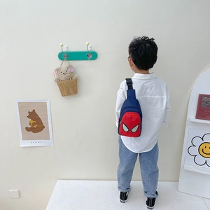 Kids trendy Spider-Man themed crossbody bag with red and blue color block design