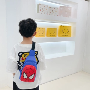 Cool Spiderman inspired kids crossbody chest bag with red and blue color block design