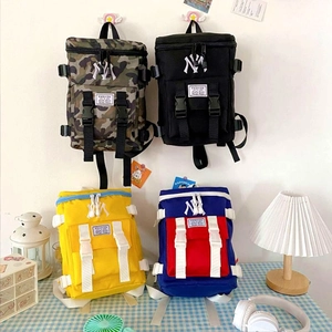 Kids Backpack Schoolbag Canvas Nylon Lightweight Fashion Letter Embroidery Outdoor Casual For Primary School Students Boys Girls