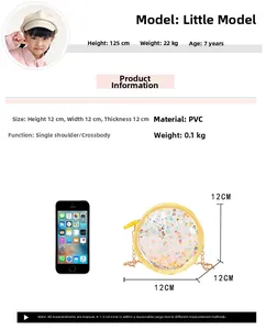 Detailed size comparison of the star-filled glitter crossbody bag with an iPhone