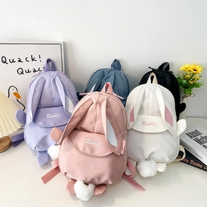 Kids Backpack Cartoon Cute Rabbit Ear Design Nylon Lightweight For Toddler School Travel Casual Preschool Girls Boys