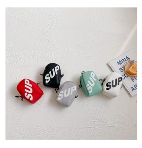 Mini porte-monnaie en cuir PU avec logo SUP et mousqueton argenté en cinq coloris