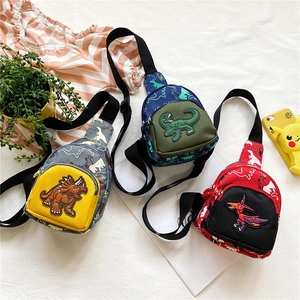 Sac De Poitrine Dinosaure Pour Enfants Toile Dessin Animé Sac Bandoulière Pour Garçons Et Filles Sac À Épaule Tendance Pour Tout-petits Sangle Réglable