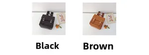 Front view of vintage PU leather school backpacks in classic black and brown colors