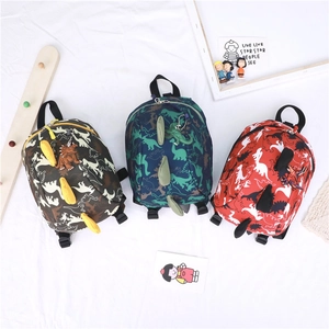 Sac À Dos Dinosaure Enfant Toile Sac D'École Tout-Petit Avec Ailerons De Dinosaure Imprimé Dessin Animé Pour Garçons Filles
