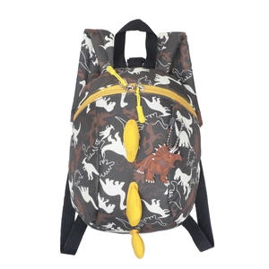 Sac à dos dinosaure pour enfant avec détails de cornes jaunes et motif camouflage